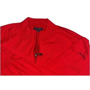 Turtleson 100% Pima Cotton Quarter Zip Pullover "Brookridge" Mens XL‎ Red